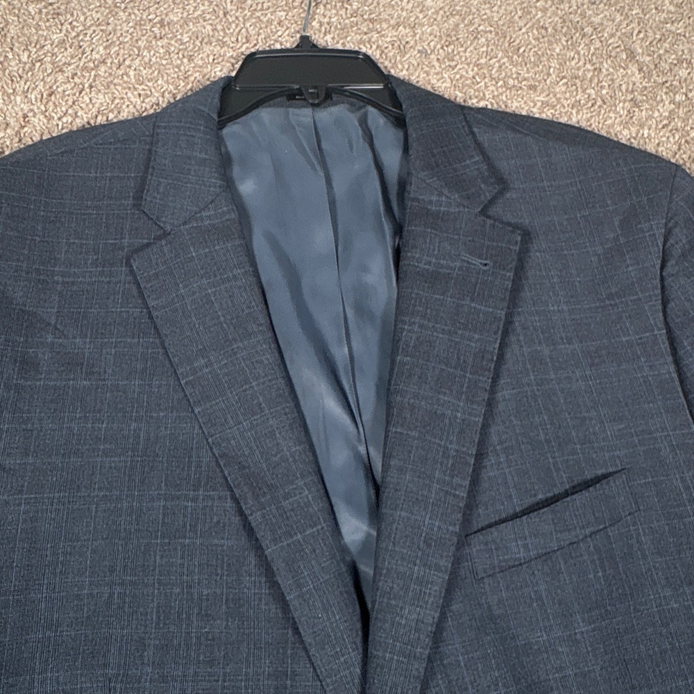 Joseph Abboud‎ JOE Mens 43R Blue Grey Glen Plaid 100% Wool Blazer Sport Coat